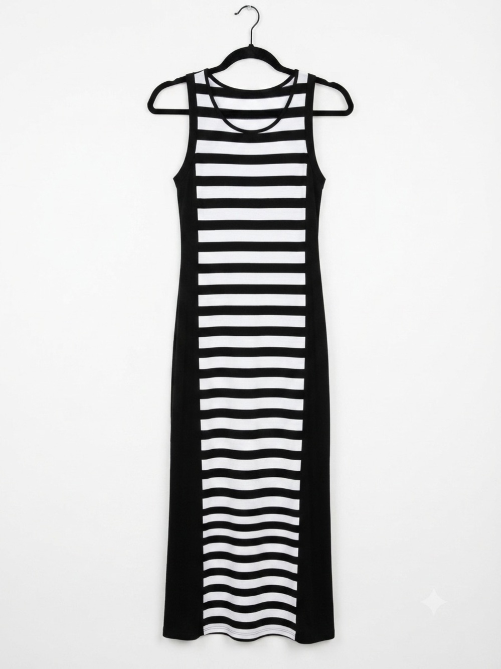 Black & White Striped Tank Maxi Dress